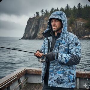 Under Armour GORE-TEX Shoreman Fishing Jacket Hydro Camo Men's Large